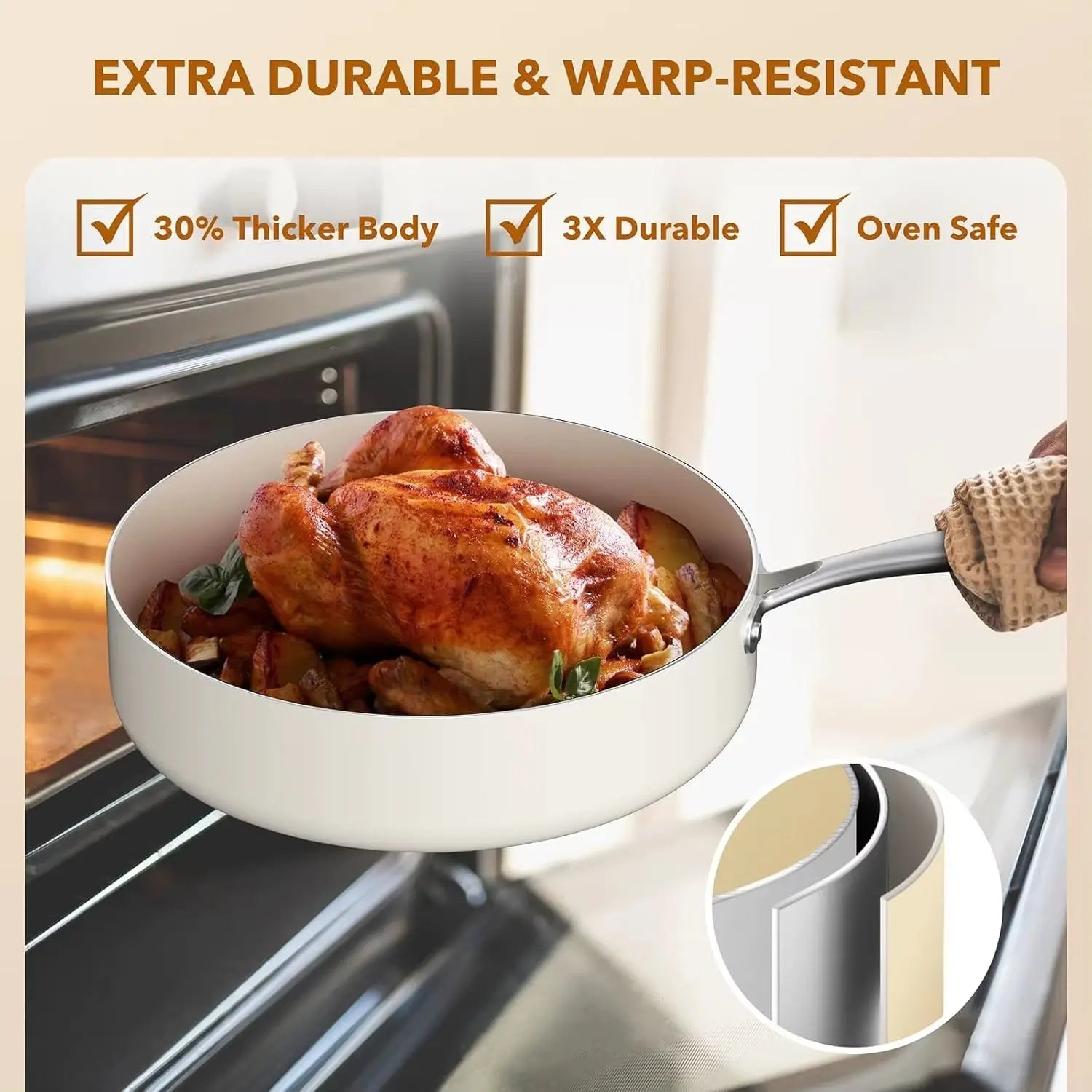 Ceramic Non-Stick Cookware Set, 11-Piece Induction-Compatible Cookware Collection (PFAS, PFOA, and PTFE Free)