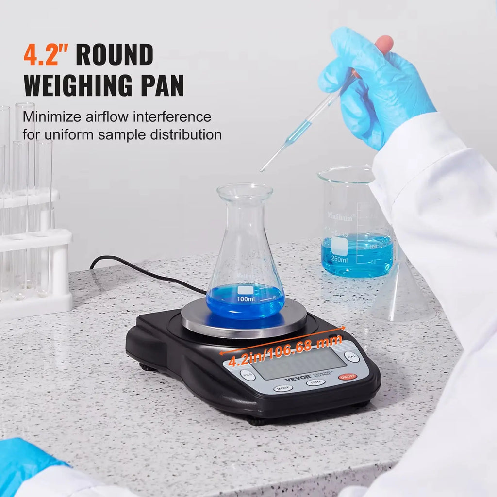 Succebuy 600X Analytical Balance - High Precision Lab Scale with 0.01g Accuracy and LCD Display for Jewelry Weighing