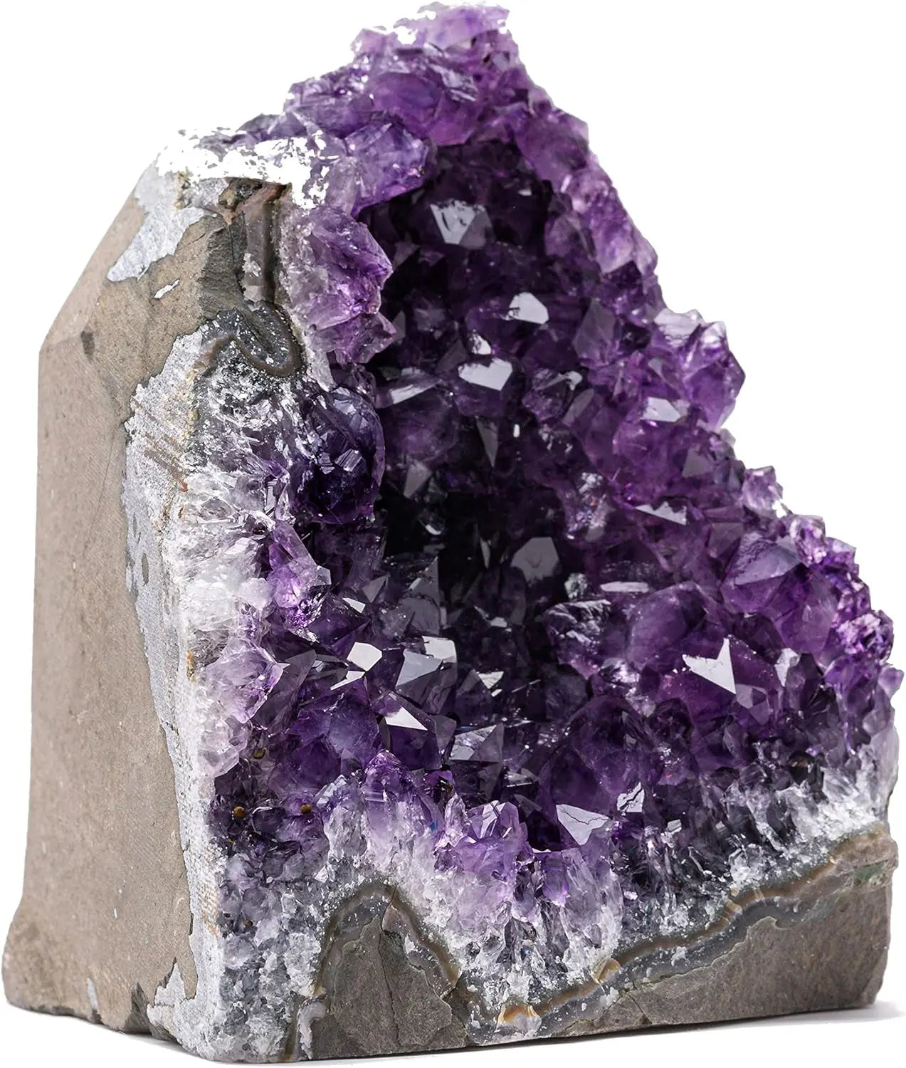 Natural Amethyst Crystal Clusters from Uruguay - 2 to 3 Pounds, 4 to 7 Inches in Height, Deep Purple Geode Quartz