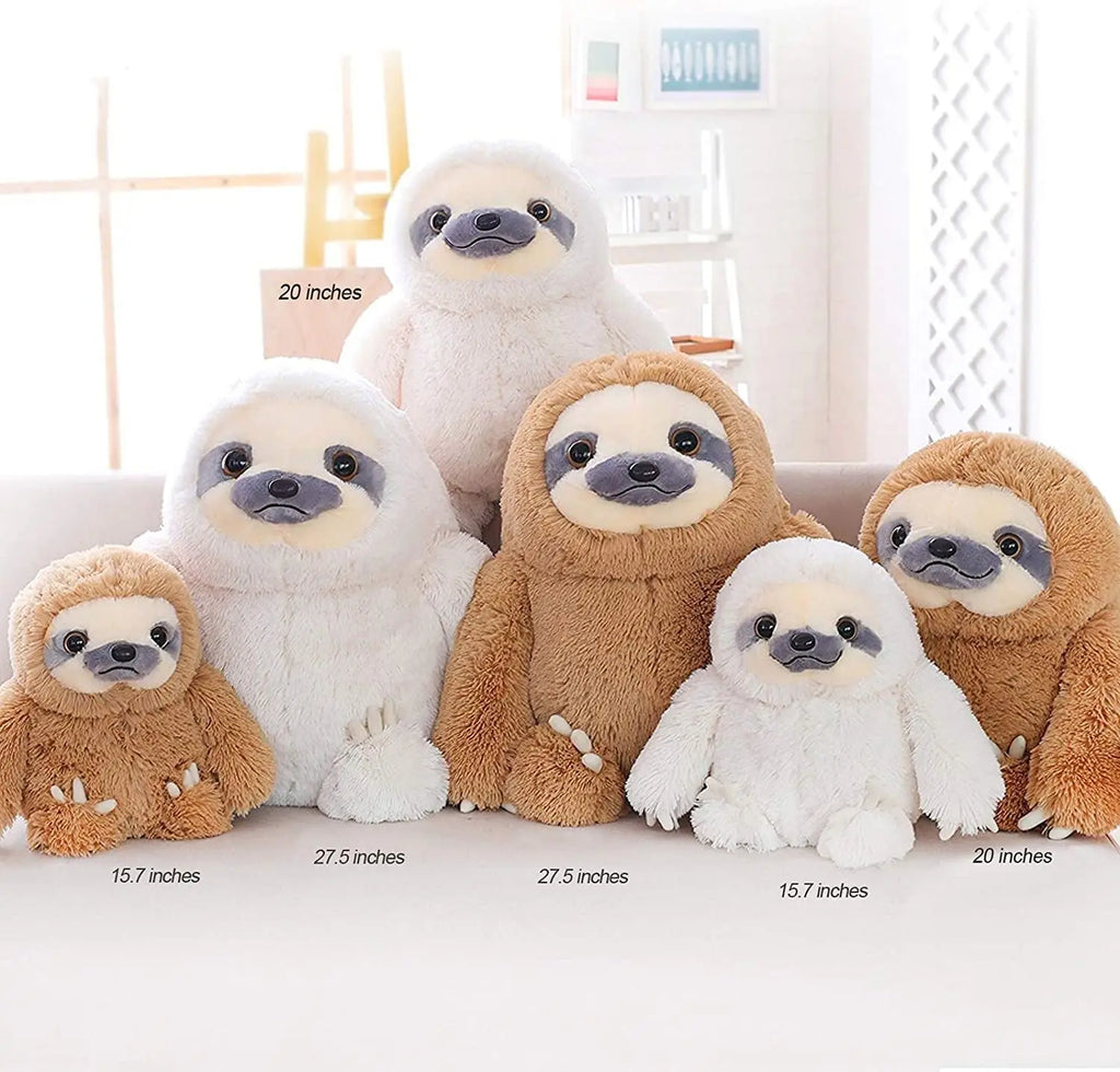 Ivory Plush Sloth Stuffed Animal Toy - 15.7 Inch Cute Teddy Bear for Kids' Birthday Gifts and Baby Dolls