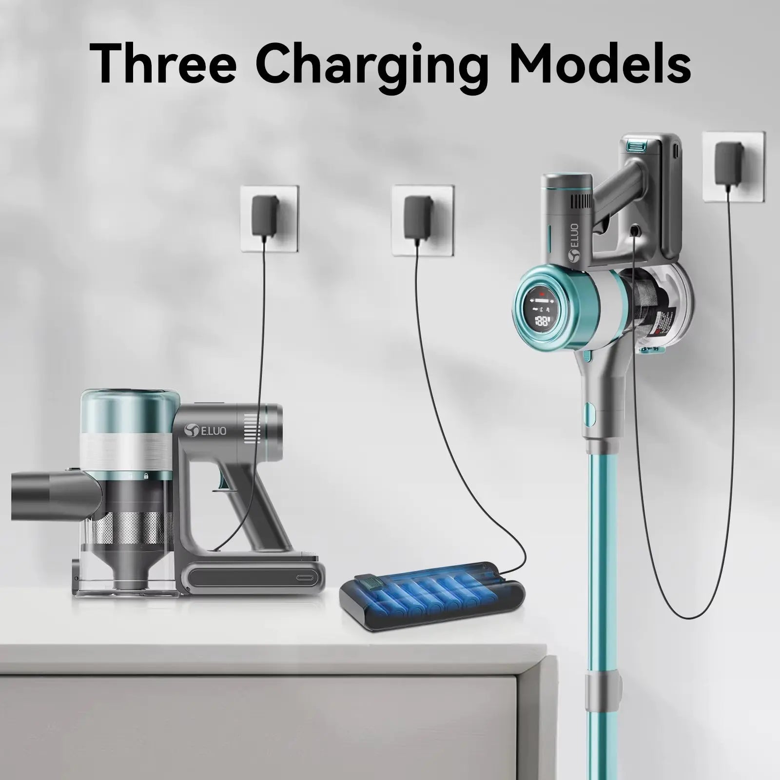 400W Cordless Stick Vacuum Cleaner with Touch Screen, Up to 60 Minutes Runtime, Wireless Design for Home Use, Anti-