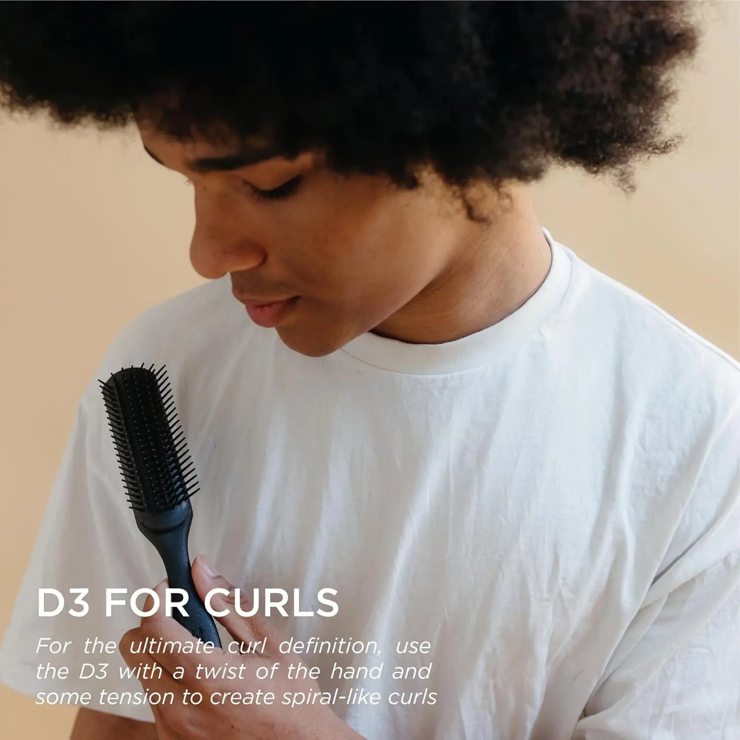 D3 Original Curl Definer & Styler - 7-Row Detangling and Curl Defining Brush for Smooth, Defined Curls - Precision Styling Brush for All Hair Types