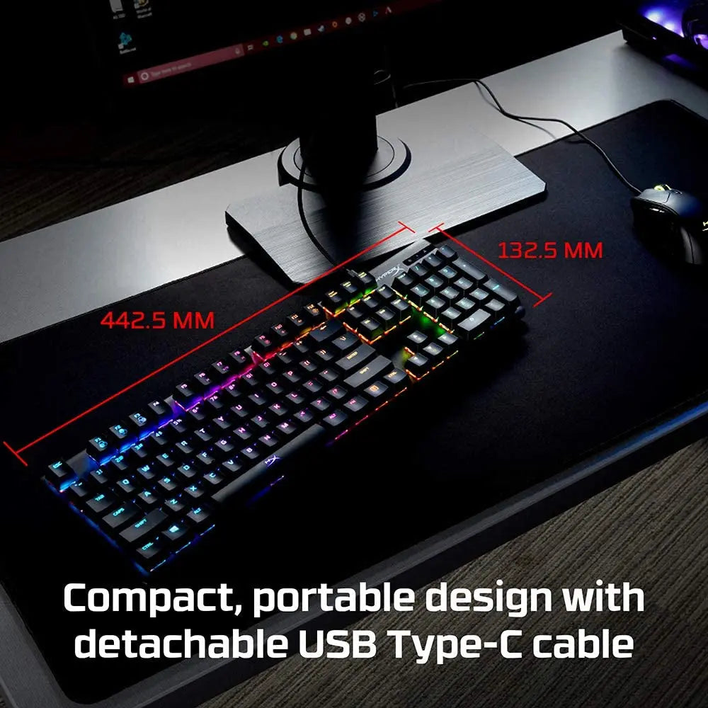 Alloy Origins Mechanical Gaming Keyboard with Software-Controlled Lighting and Macro Customization, Compact Design, RGB LED Backlighting, Linear  Red Switch (Black)