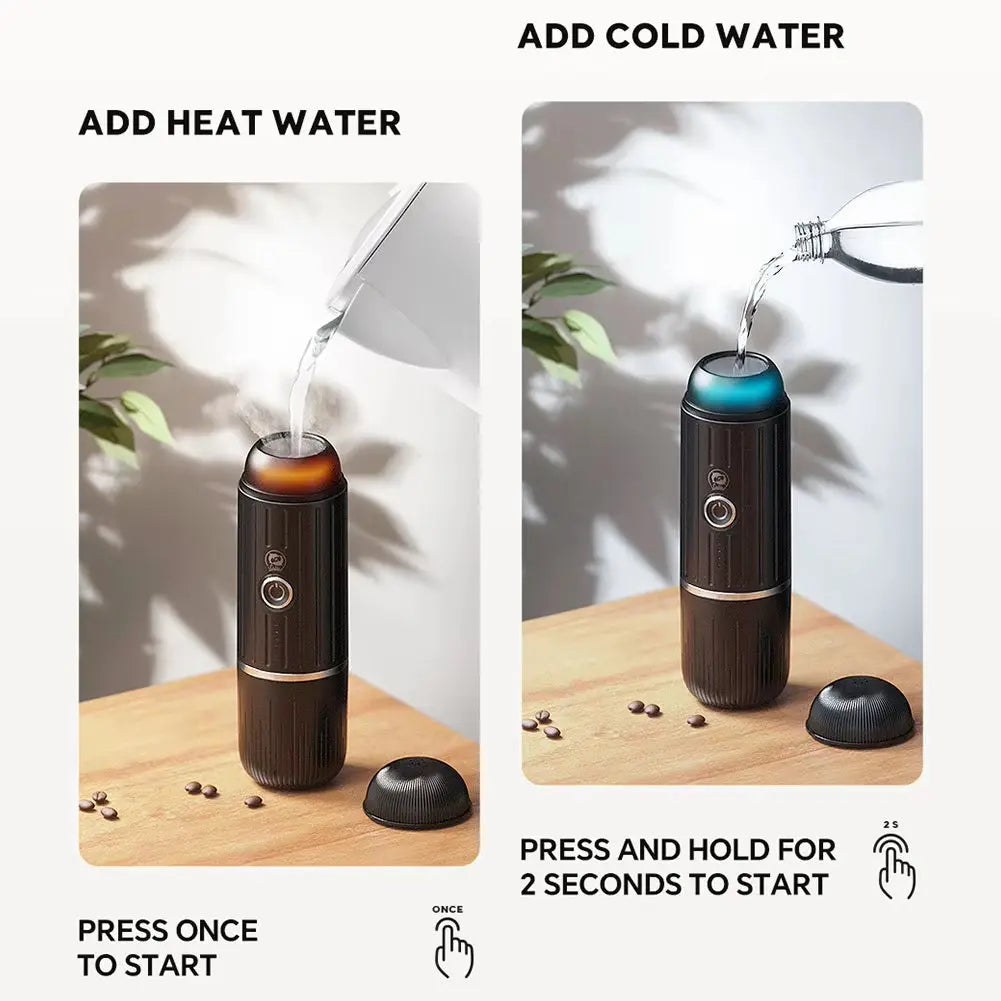 Portable Electric Espresso Machine - 2-in-1 Coffee Maker for Capsules and Ground Coffee, Ideal for Hiking
