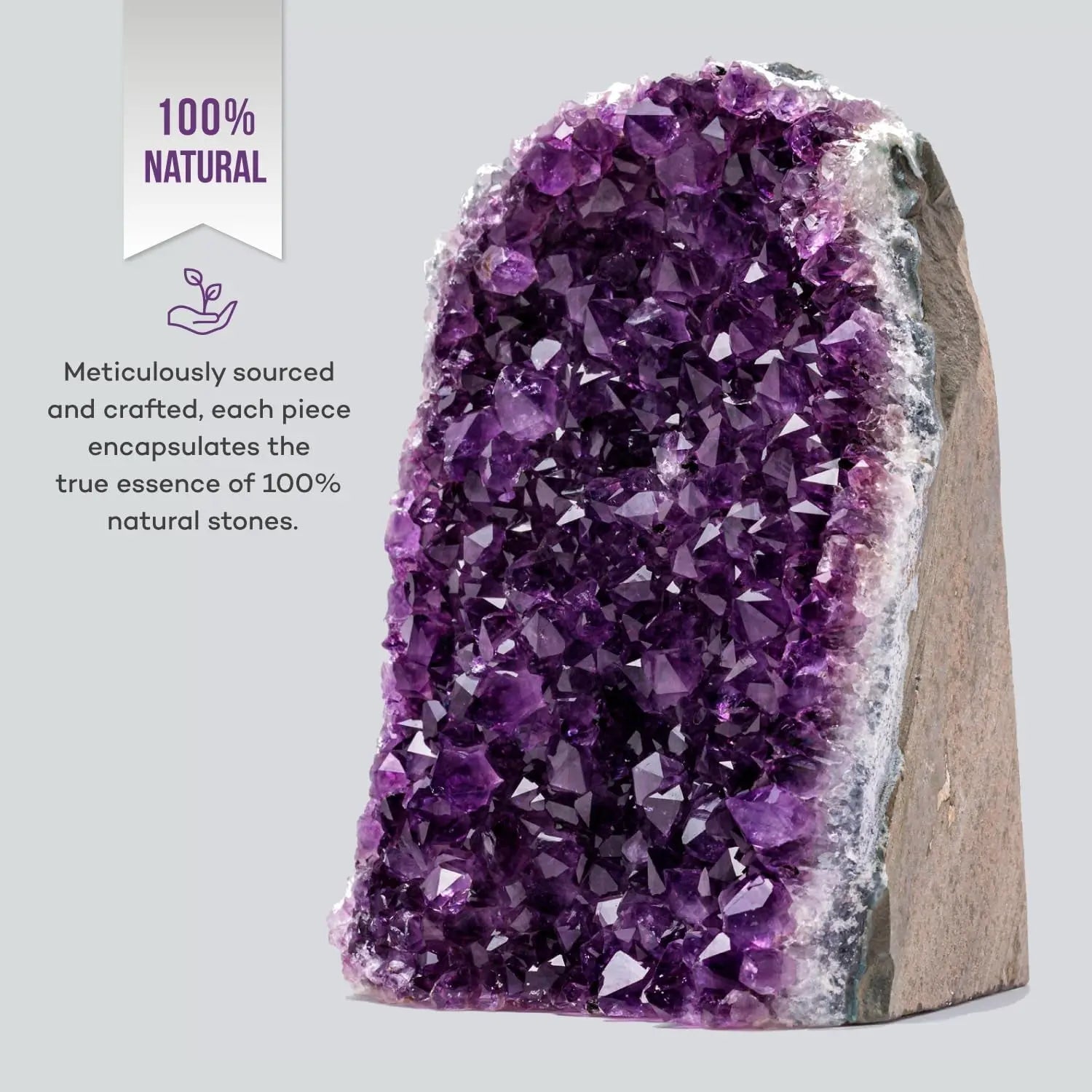 Natural Amethyst Crystal Clusters from Uruguay - 2 to 3 Pounds, 4 to 7 Inches in Height, Deep Purple Geode Quartz