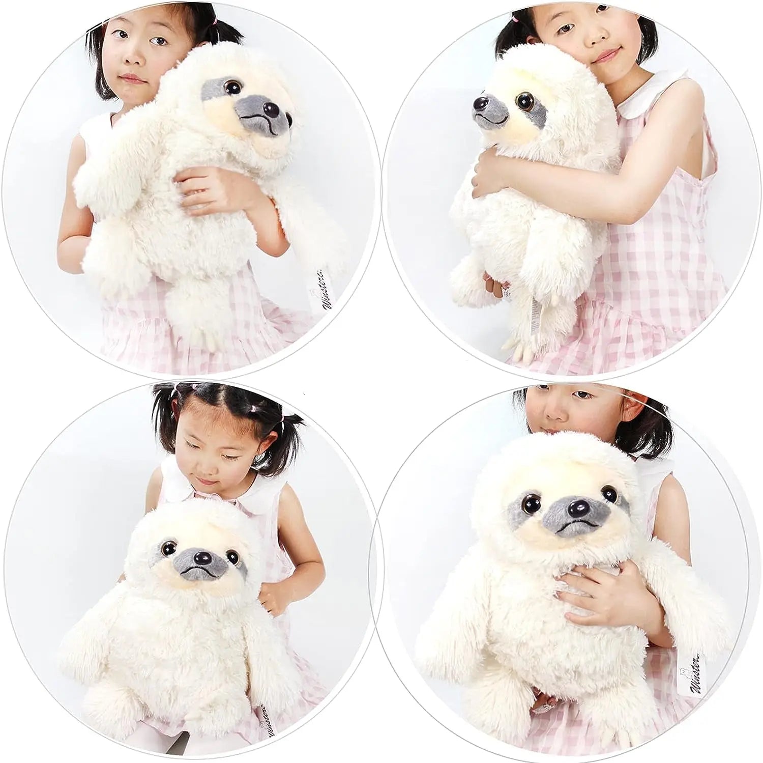 Ivory Plush Sloth Stuffed Animal Toy - 15.7 Inch Cute Teddy Bear for Kids' Birthday Gifts and Baby Dolls