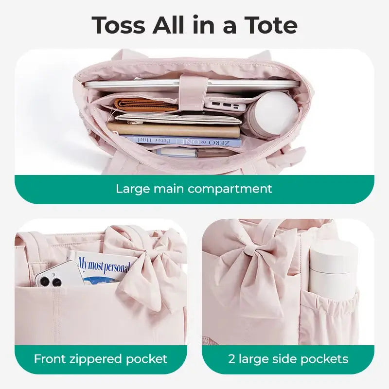 Women's Padded Tote Bag - Large Capacity Travel Handbag for Daily Commute
