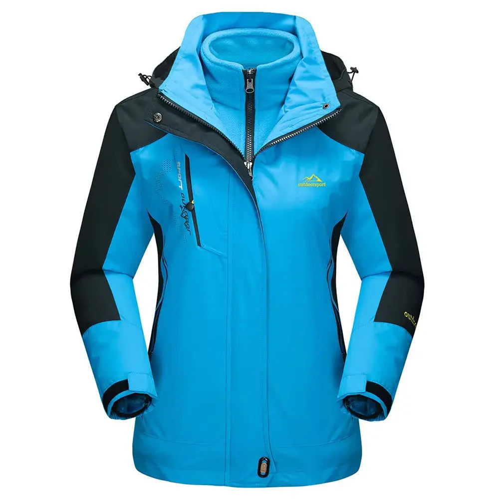 Women's 3-in-1 Winter Fleece Jacket - Waterproof Ski and Snowboard Coat, Outdoor Rain and Windbreaker Parka