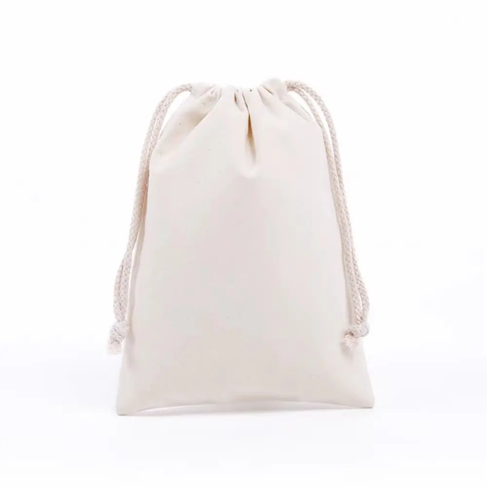 Canvas Drawstring Storage Bag - Portable Cotton Organizer Tote for Groceries and Shopping