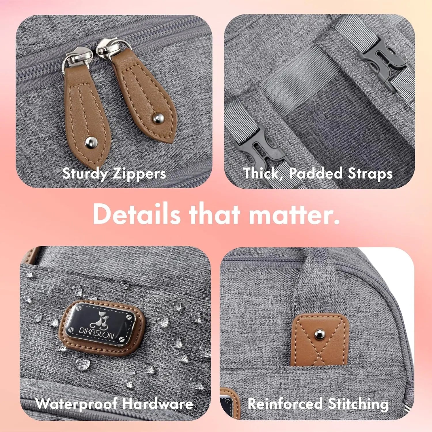 Multifunctional Diaper Bag Backpack with Portable Changing Pad, Pacifier Case, and Stroller Straps - Spacious Unisex Baby Bag for Parents, Gray