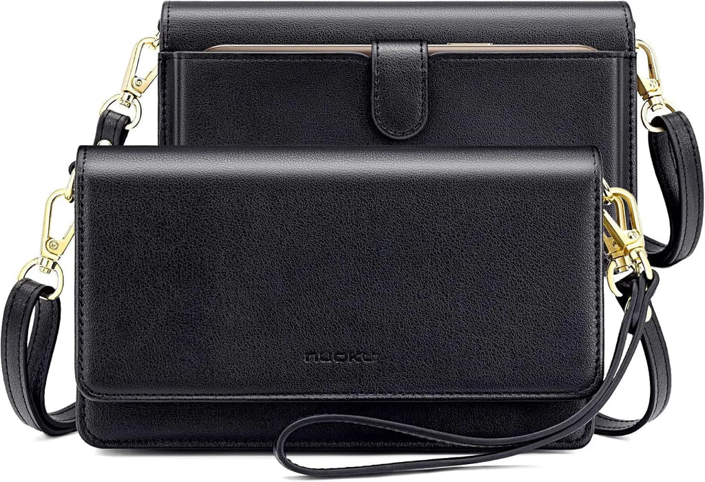 Women's Compact Crossbody Bag with RFID Card Slots and Dual Straps