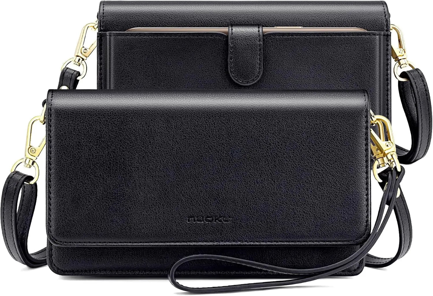 Women's Compact Crossbody Bag with RFID Card Slots and Dual Straps