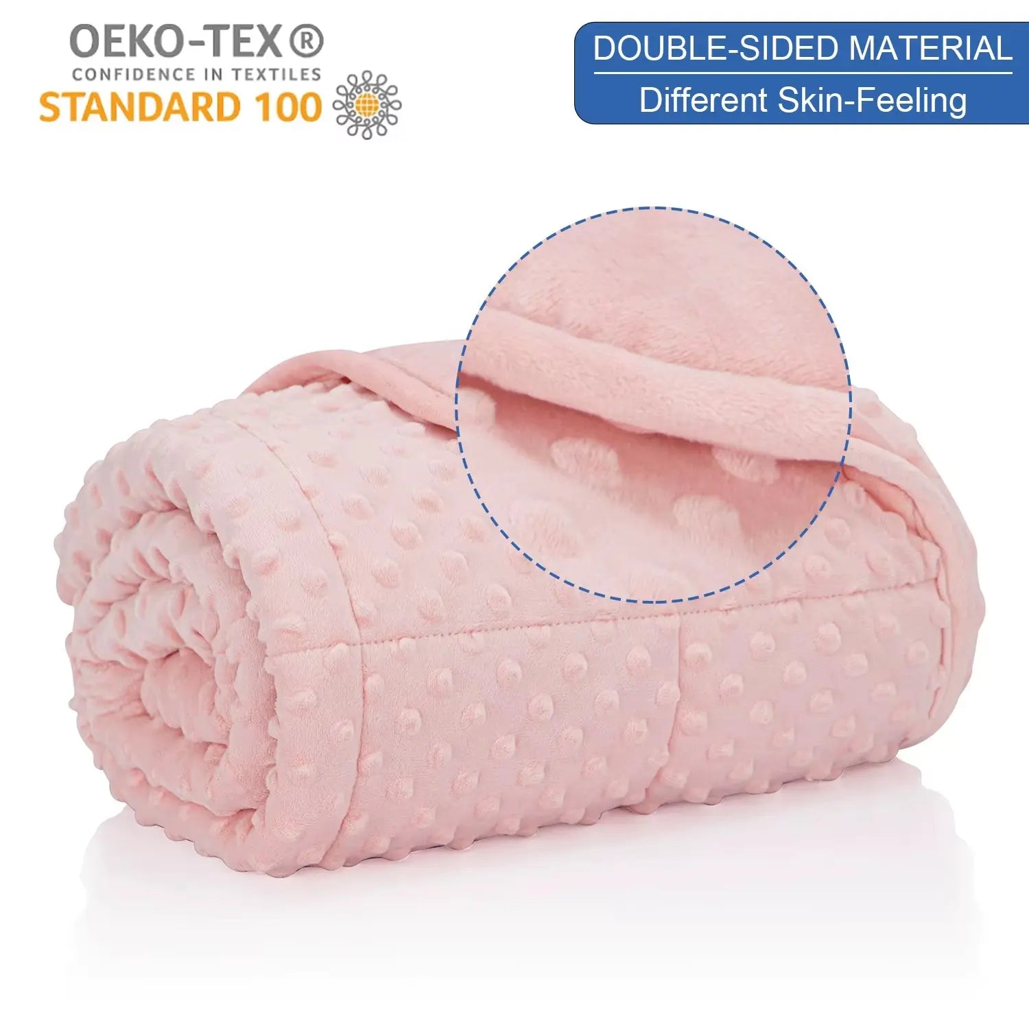 Premium Pink Breathable Soft Minky Weighted Throw Blanket for All Seasons - Ideal for Singles, Couples, and Double Use with Glass Bead Filling