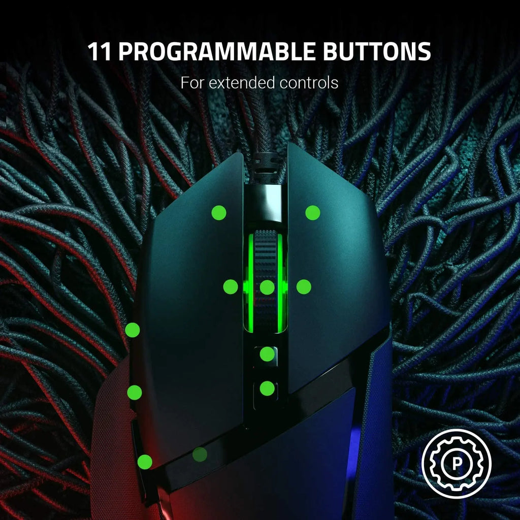Basilisk V2 Wired Gaming Mouse - 20,000 DPI Optical Sensor, High-Speed Gaming Switch, Chroma RGB Lighting, 11 Programmable Buttons, Classic Black