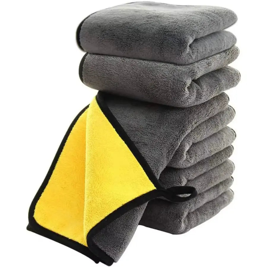 Microfiber Cleaning Towels - 6 Pack, 16 x 16 Inches for Automotive Detailing, Glass Cleaning, and Electronic Screen Care