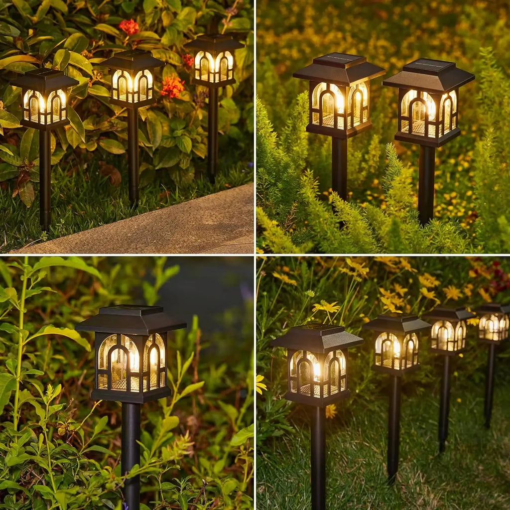 Solar Pathway Lights - 6/10 Pack Outdoor Landscape Lighting with Automatic On/Off for Yard, Lawn, Patio, and Walkway