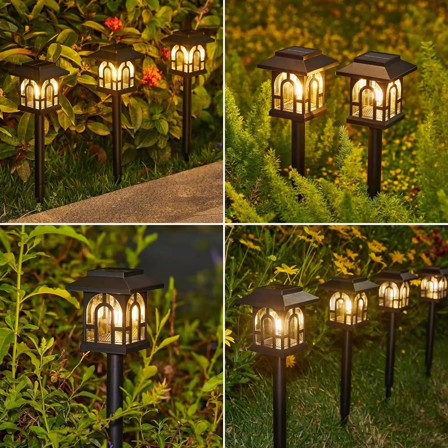 Solar Pathway Lights - 6/10 Pack Outdoor Landscape Lighting with Automatic On/Off for Yard, Lawn, Patio, and Walkway