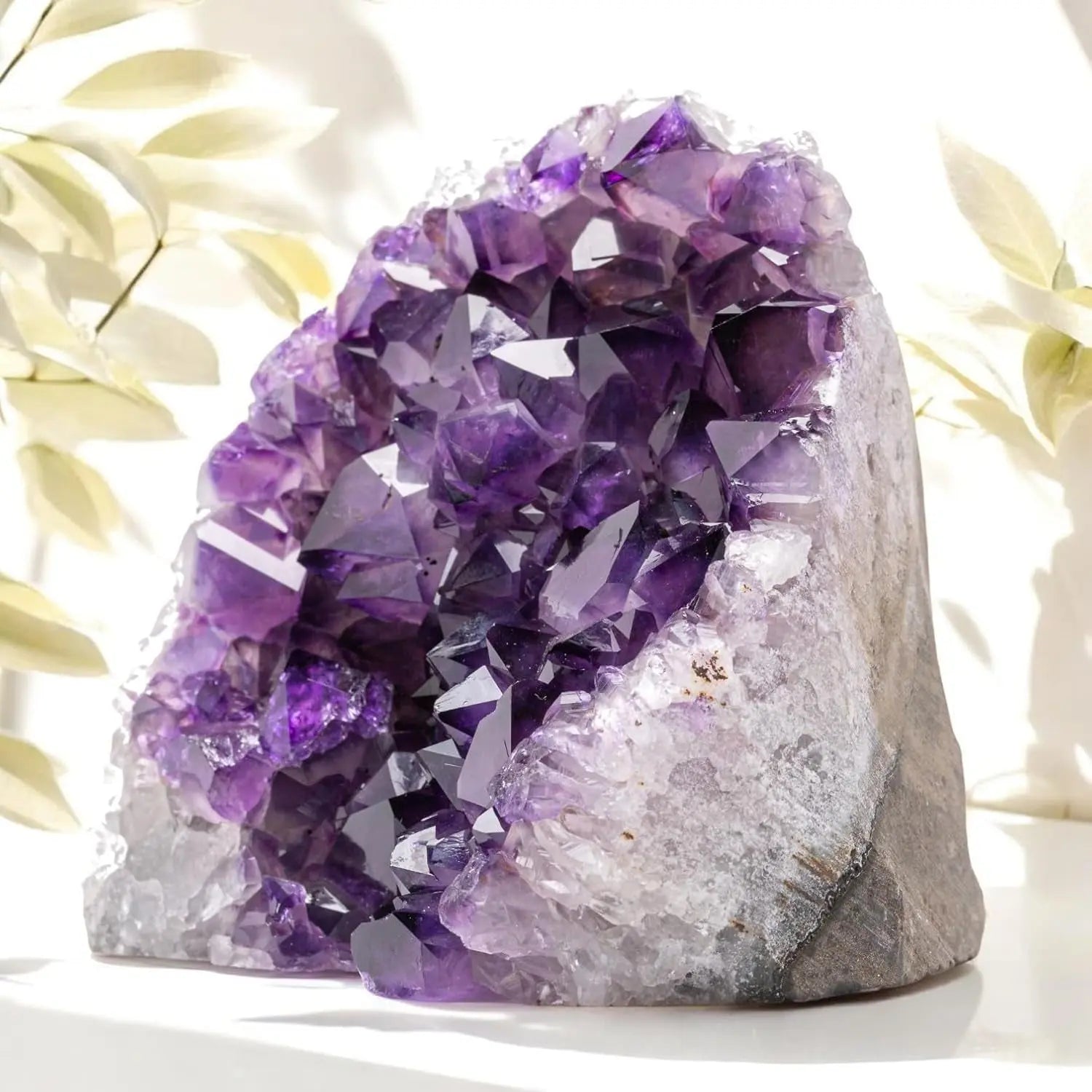 Natural Amethyst Crystal Clusters from Uruguay - 2 to 3 Pounds, 4 to 7 Inches in Height, Deep Purple Geode Quartz