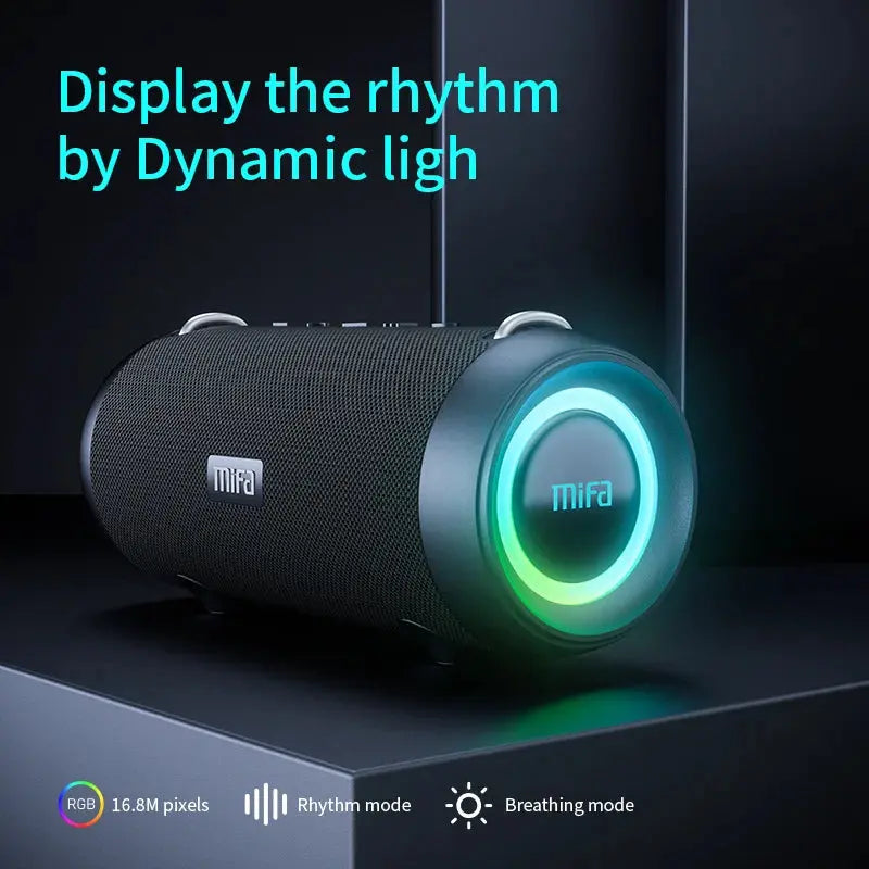 A90 Bluetooth Speaker - 60W Output Power with Class D Amplifier for Superior Bass Performance, Ideal for Camping