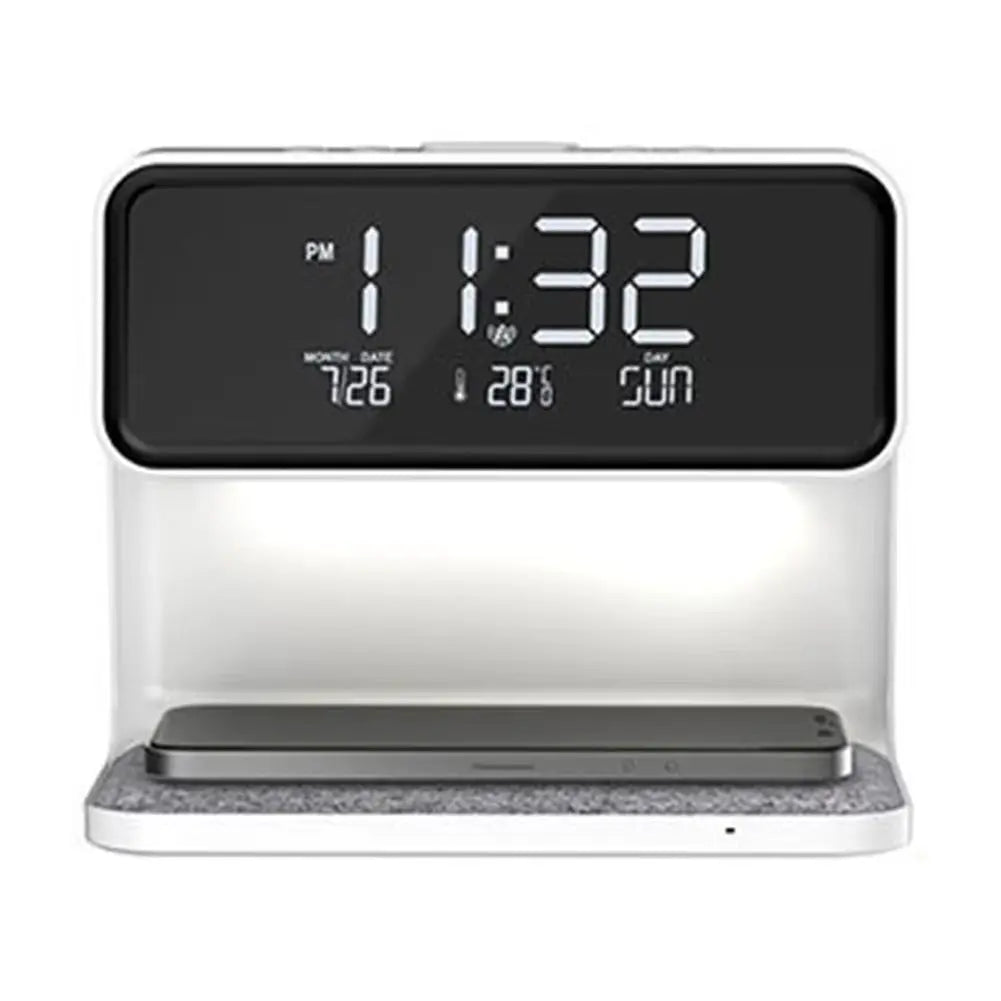 3-in-1 Touch Control Nightstand Lamp with Wireless Charger and Dimmable Digital Alarm Clock for Bedroom and Dormitory