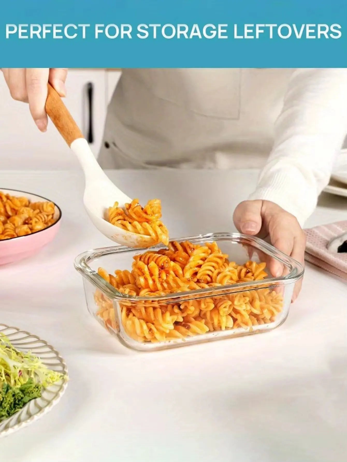 8-Piece Glass Meal Dispenser Bento Box Set with Leak-Proof Lids for Convenient Food Storage, Stackable Design, Easy to Clean and Organize