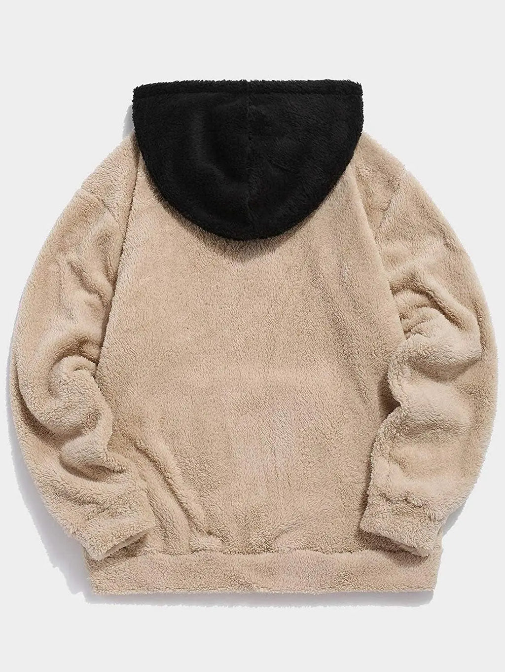 Men's Fuzzy Sherpa Pullover Hoodie Sweatshirt with Front Pocket - Long Sleeve Military Style Fall and Winter Outwear