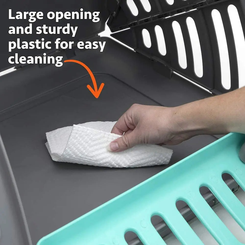 Sport Pet Designs Collapsible Travel Cat Carrier with Front Door Access and Waterproof Bed