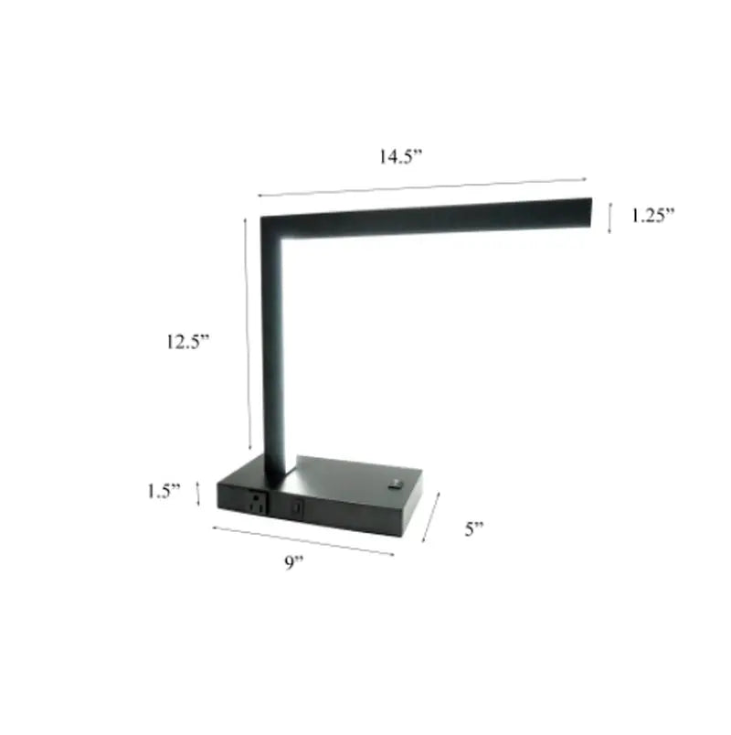 Contemporary LED Desk Lamp with Integrated USB Port and Power Outlet