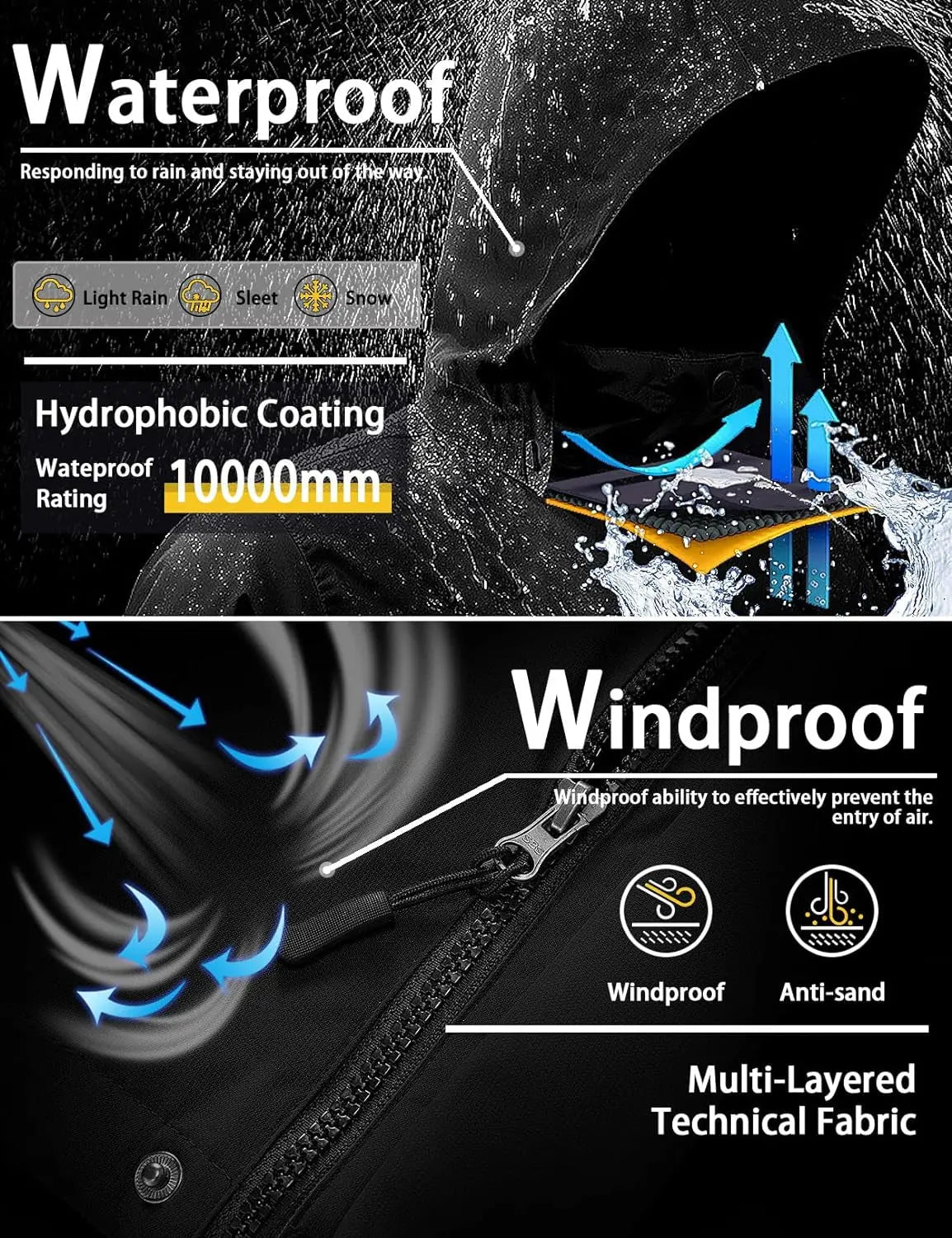 Women's Waterproof Ski Jacket - Windproof Winter Coat for Outdoor Hiking and Snow Activities