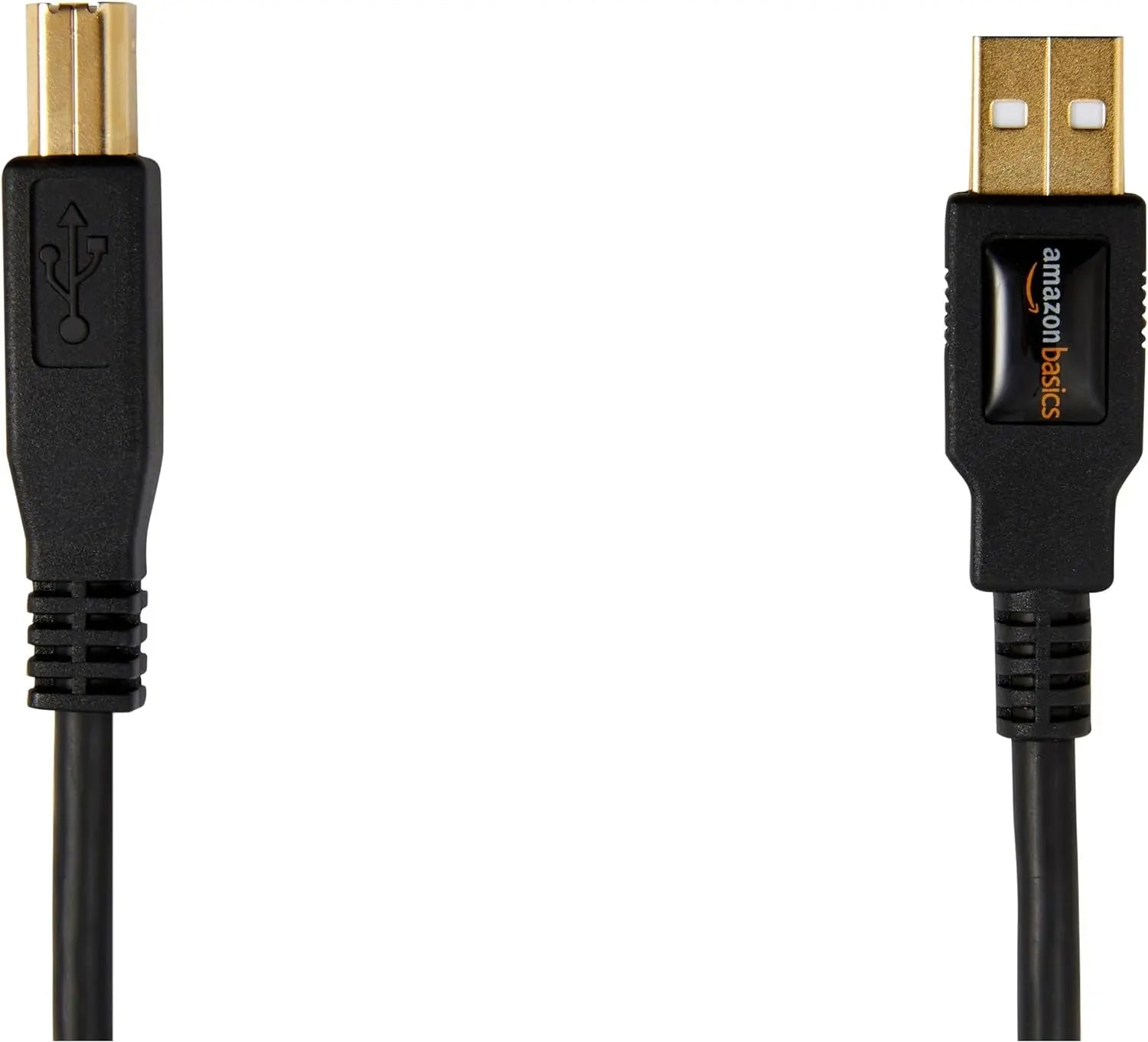 6-Foot USB-A to USB-B 2.0 Cable for Printers and External Hard Drives, Compatible with Computers, Featuring Gold-Plated Connectors, Black