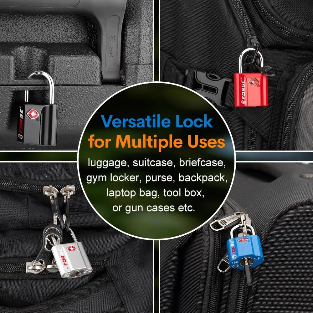 TSA-Approved Travel Locks with Ultra-Secure Dimple Key Mechanism and Zinc Alloy Construction