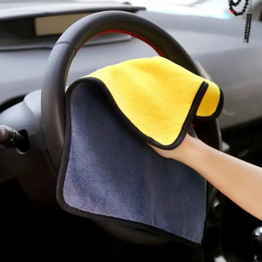 Microfiber Cleaning Towels - 6 Pack, 16 x 16 Inches for Automotive Detailing, Glass Cleaning, and Electronic Screen Care