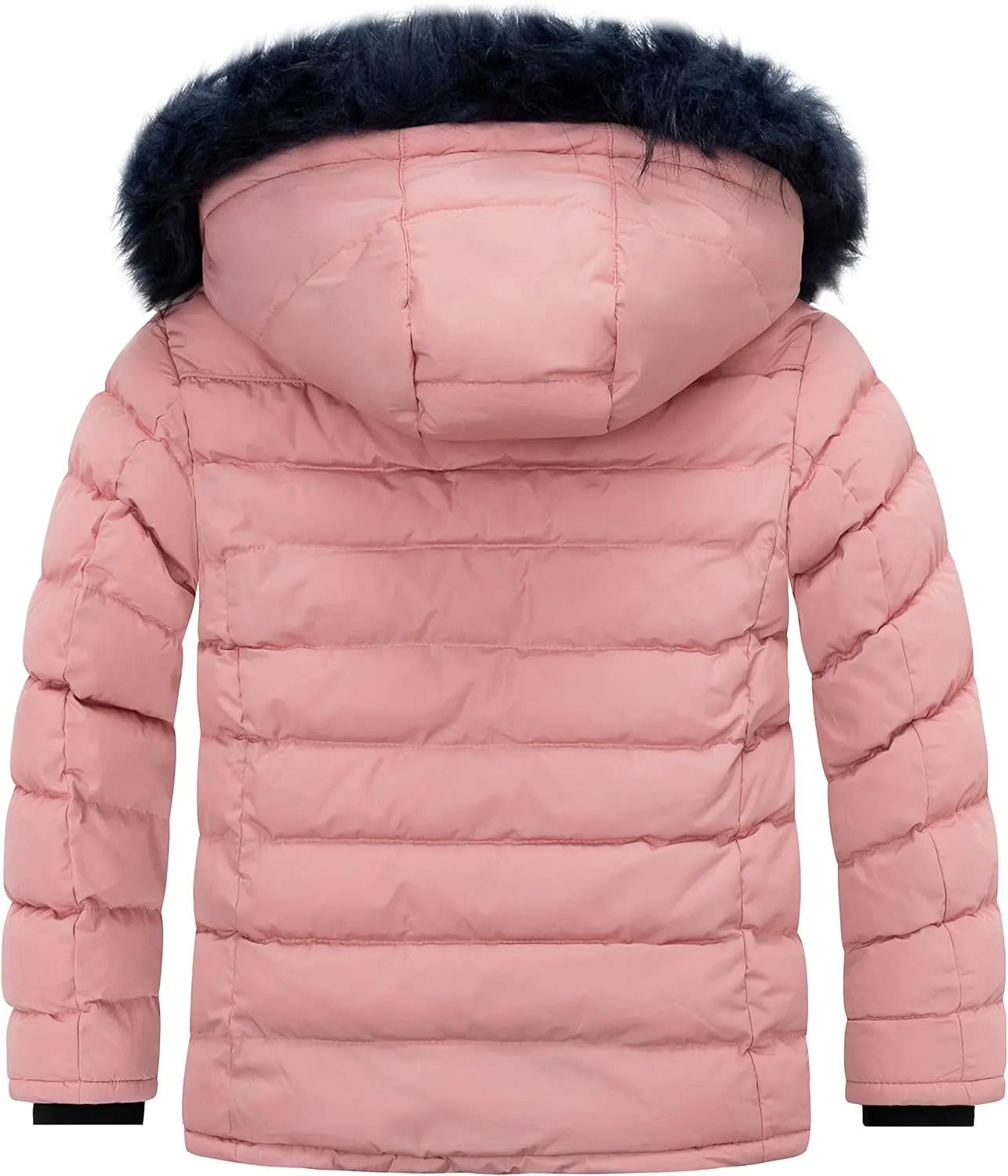 Girls' Hooded Winter Puffer Jacket with Soft Fleece Lining