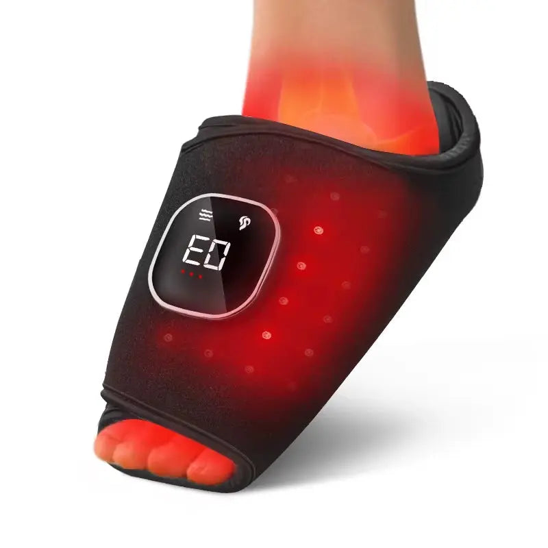 Wireless Red Light Therapy Massage Belt for Wrist and Ankle - 64 LEDs at 660nm & 850nm for Plantar Fasciitis and Achilles Tendonitis Relief