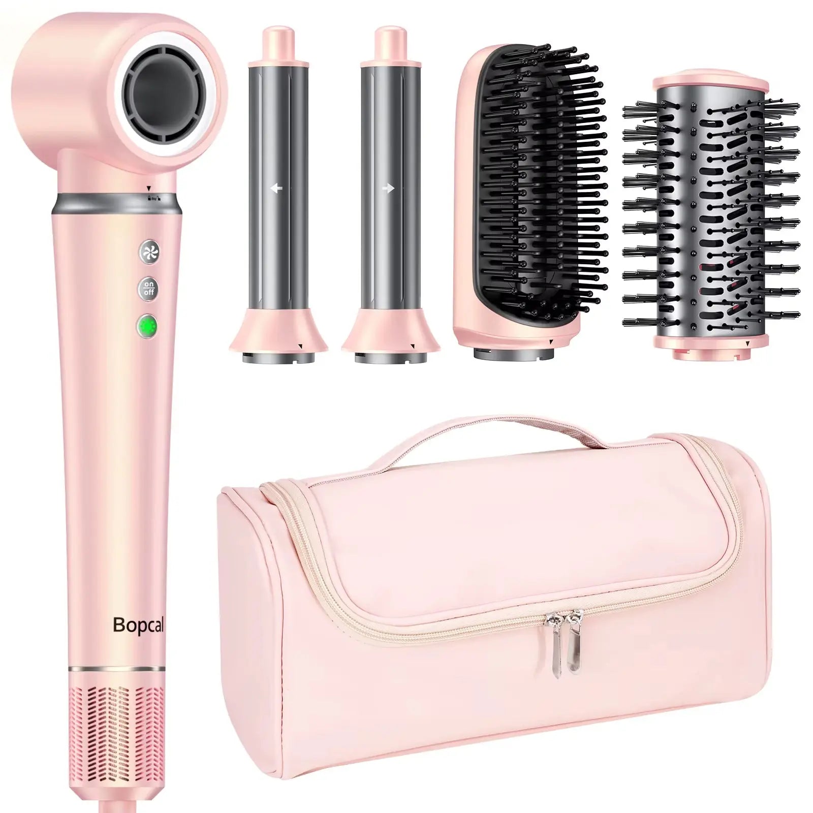 5-in-1 Multifunctional Hair Styling Tool: Electric Hair Dryer, Hot Air Comb, and Curling Iron with 1200W High-Speed Blower