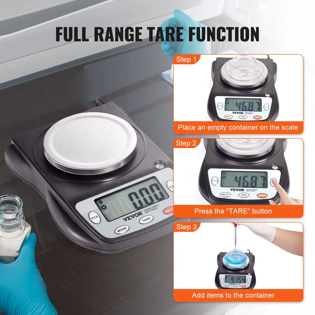 Succebuy 600X Analytical Balance - High Precision Lab Scale with 0.01g Accuracy and LCD Display for Jewelry Weighing