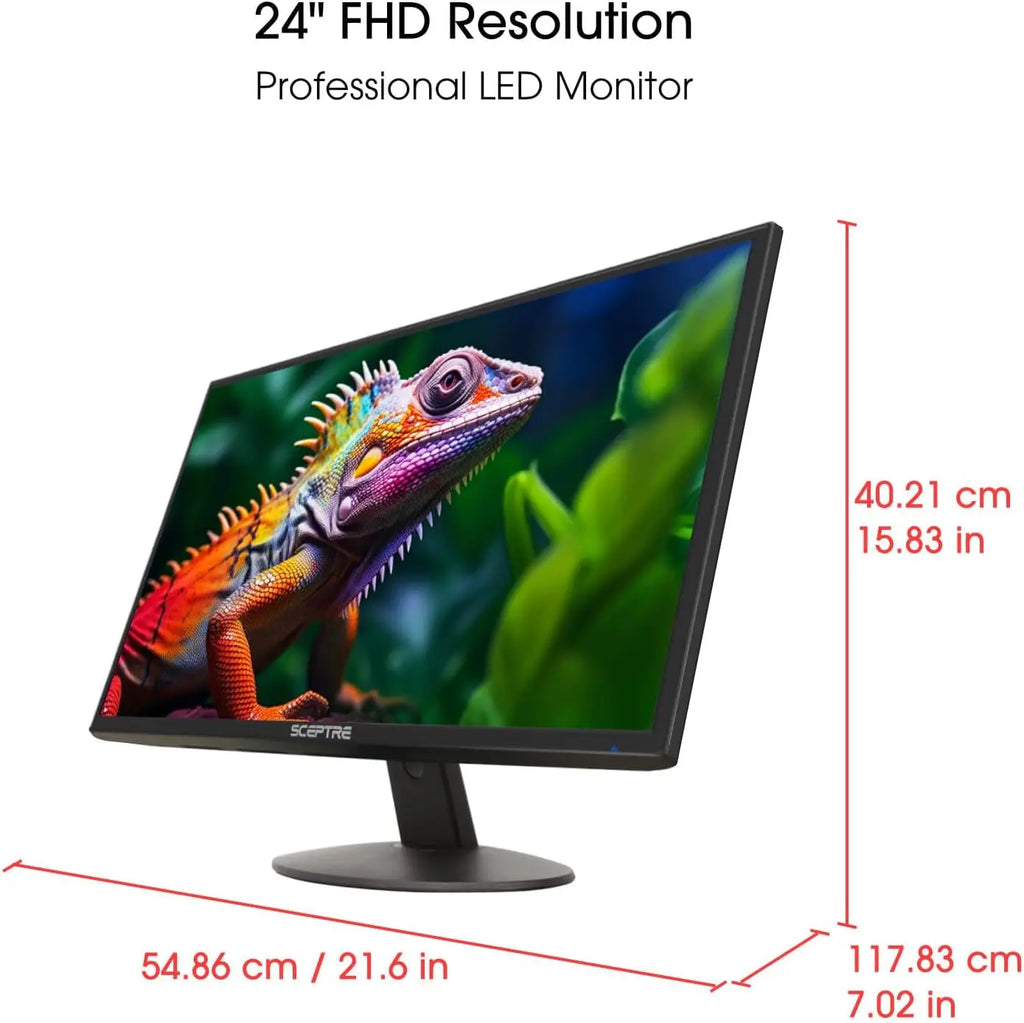 24-Inch 1080P LED Monitor with 99% sRGB, Dual HDMI, VGA, and Built-In Speakers, Machine Black (E248W-19203R 2025 Series)