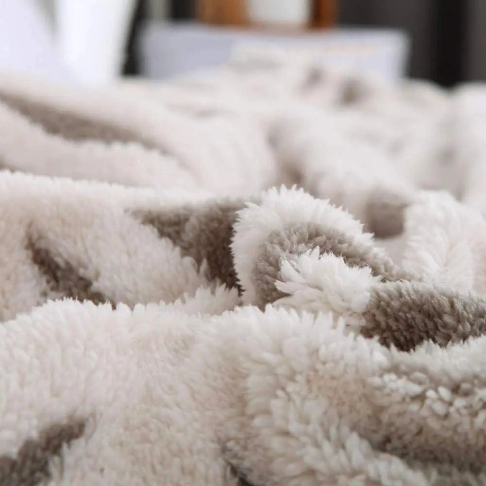 Dual-Sided Sherpa Fleece Throw Blanket, 71" x 80", Soft and Cozy for Couch, Sofa, and Bed (Grey)