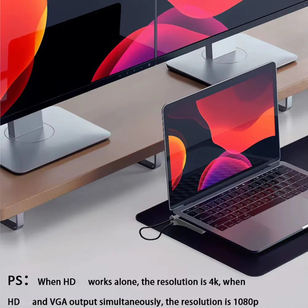 12-in-1 Type-C USB 3.1 Hub with Dual HDMI 4K Docking Station