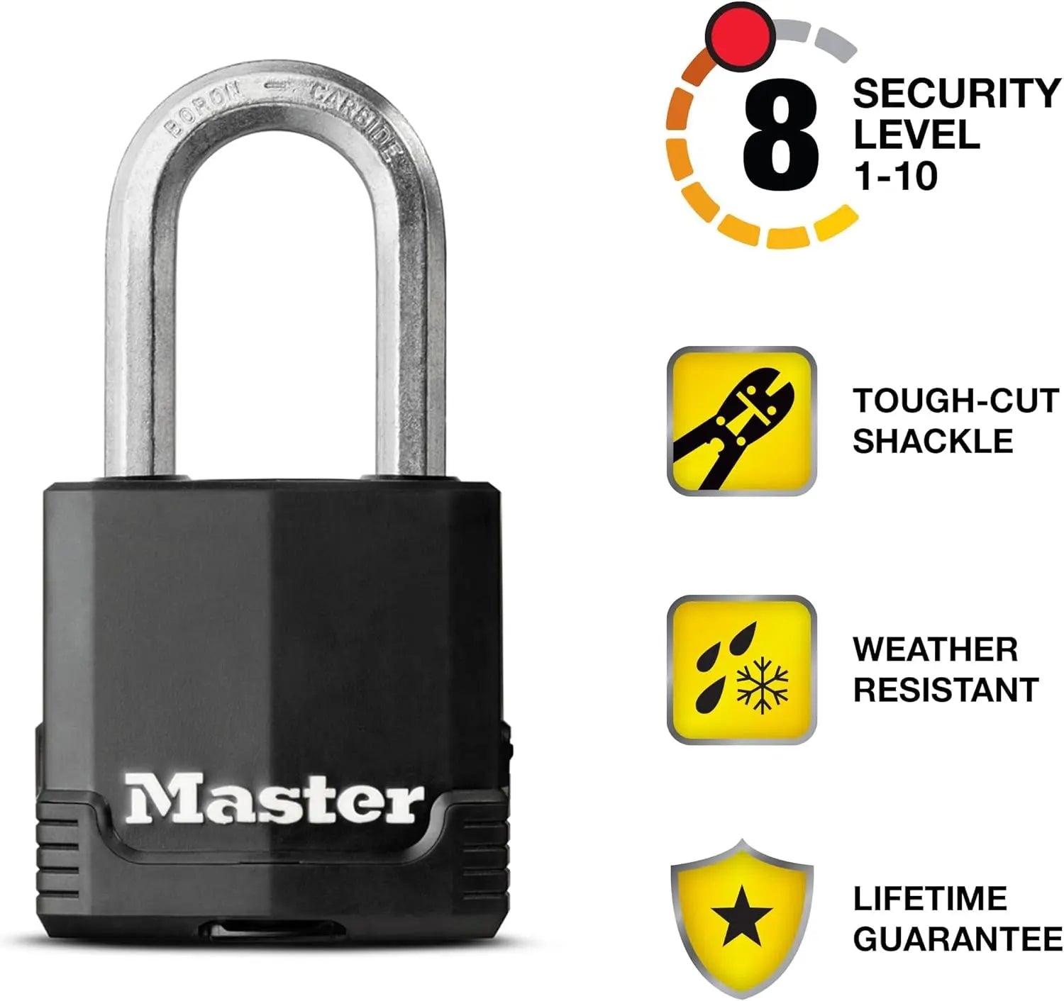 Magnum Heavy Duty Outdoor Padlock by  - Weather Resistant Body and Cut Resistant Shackle for Fences, Gates, and Sheds, Model M115XDLF