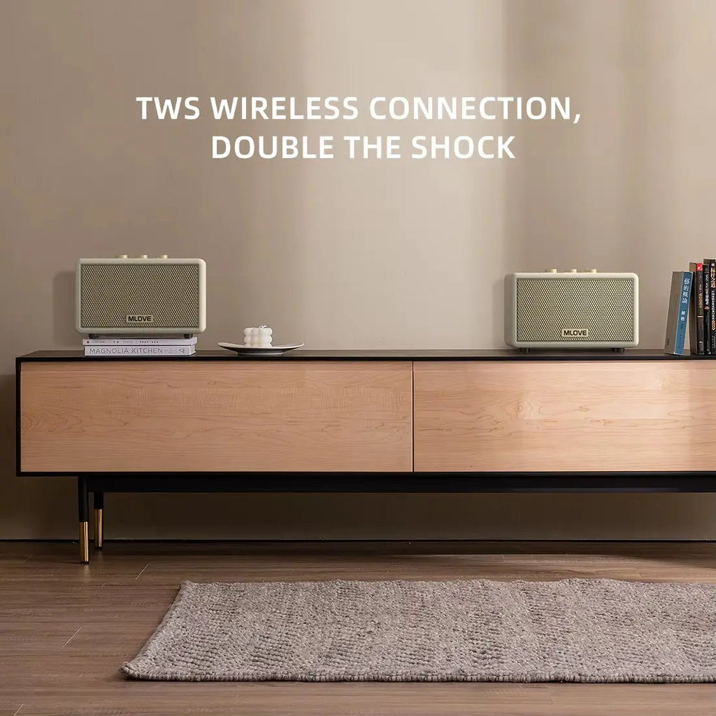 A200 Wireless Bluetooth 5.3 Speaker - Elegant Retro Design with 24-Hour Playtime