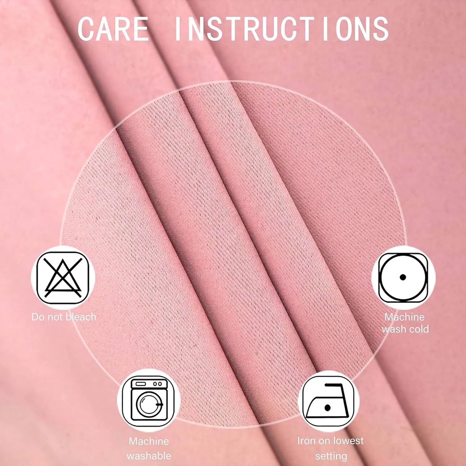 Set of Two Grommet Blackout Curtains in Baby Pink, 42 x 63 Inches for Bedroom