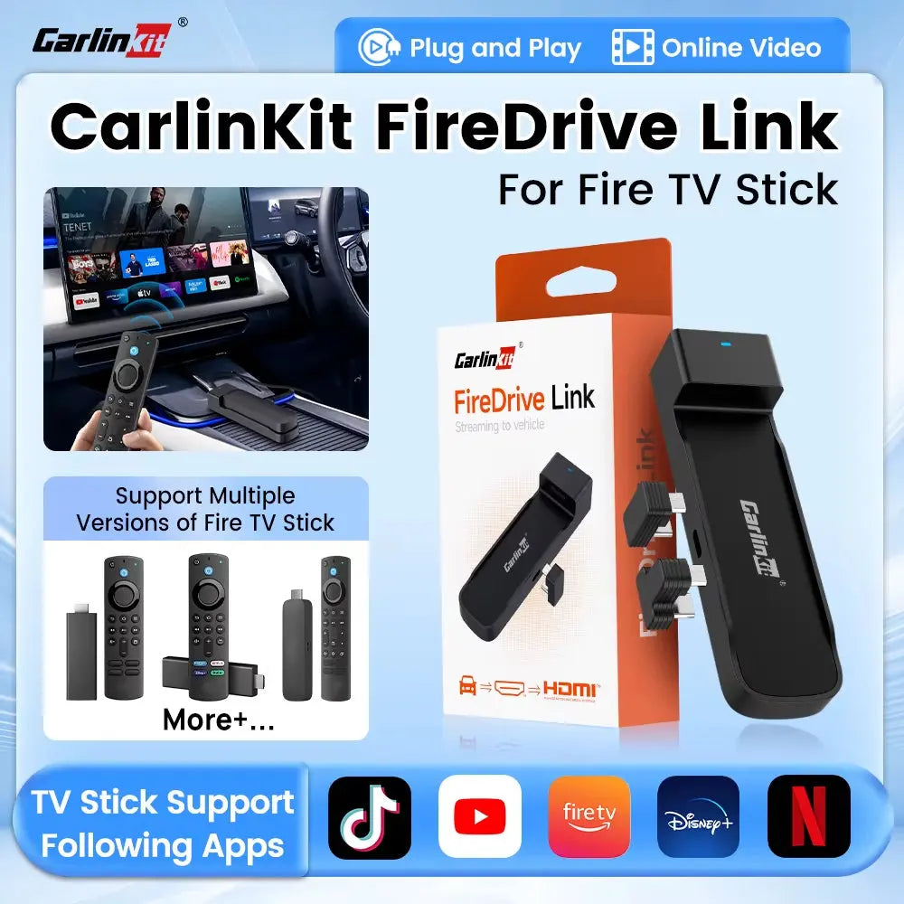 Firedrive Link: Wired CarPlay to HDMI Converter for Fire TV Stick - Effortless Car Entertainment Solution with Quick Setup