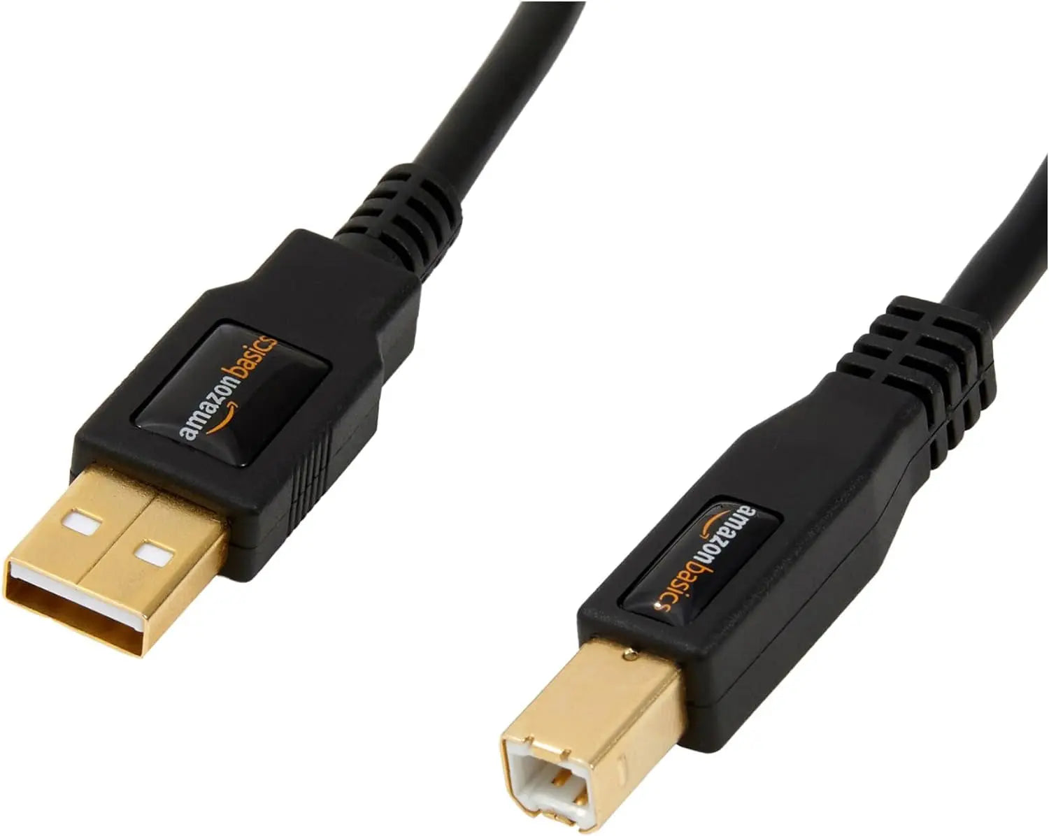 6-Foot USB-A to USB-B 2.0 Cable for Printers and External Hard Drives, Compatible with Computers, Featuring Gold-Plated Connectors, Black