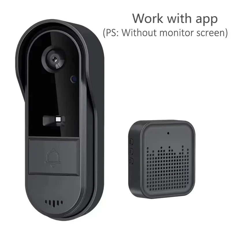 HD Wireless Intercom Doorbell with Night Vision and 4.3-Inch LPS Screen - Smart Home Security Video Doorbell Camera