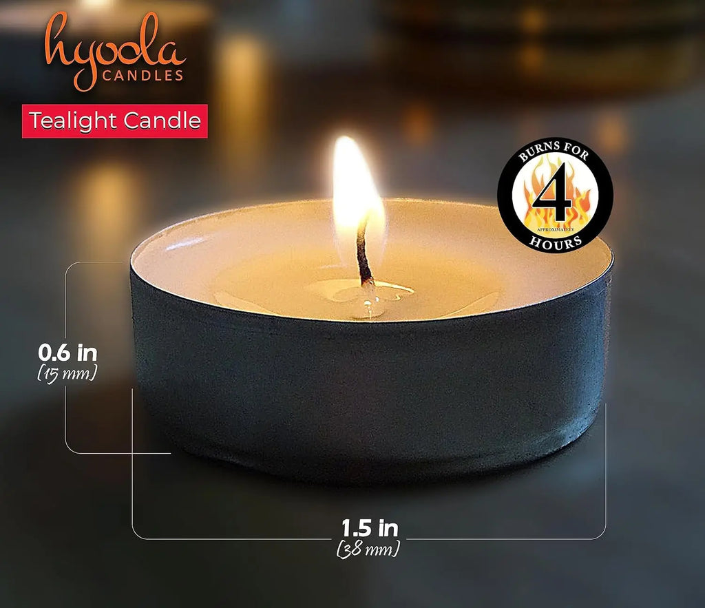 Premium Unscented Tea Light Candles - 50 Bulk Pack - Natural Palm Oil - European Quality - 4 Hour Burn Time