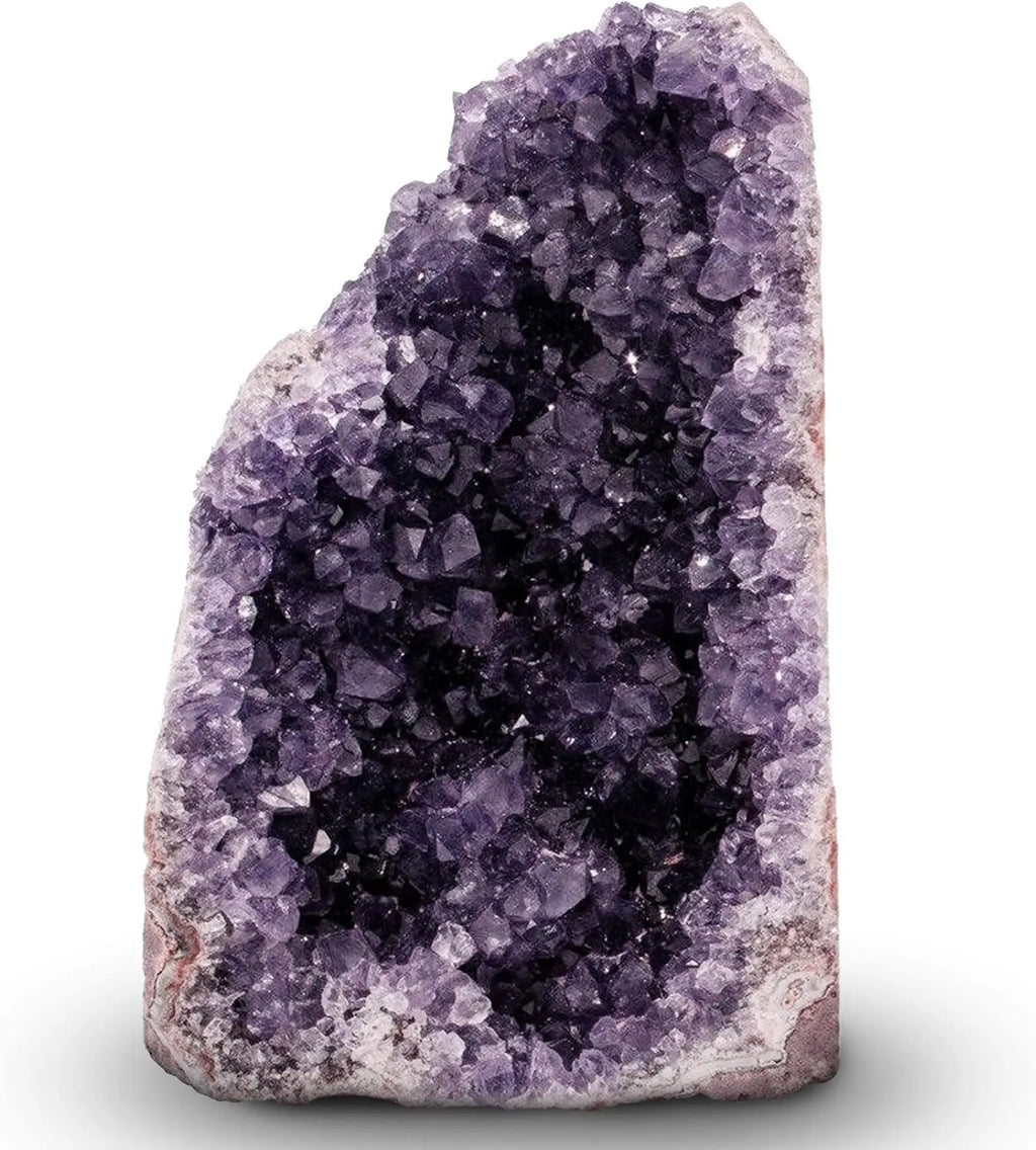 Natural Amethyst Crystal Clusters from Uruguay - 2 to 3 Pounds, 4 to 7 Inches in Height, Deep Purple Geode Quartz