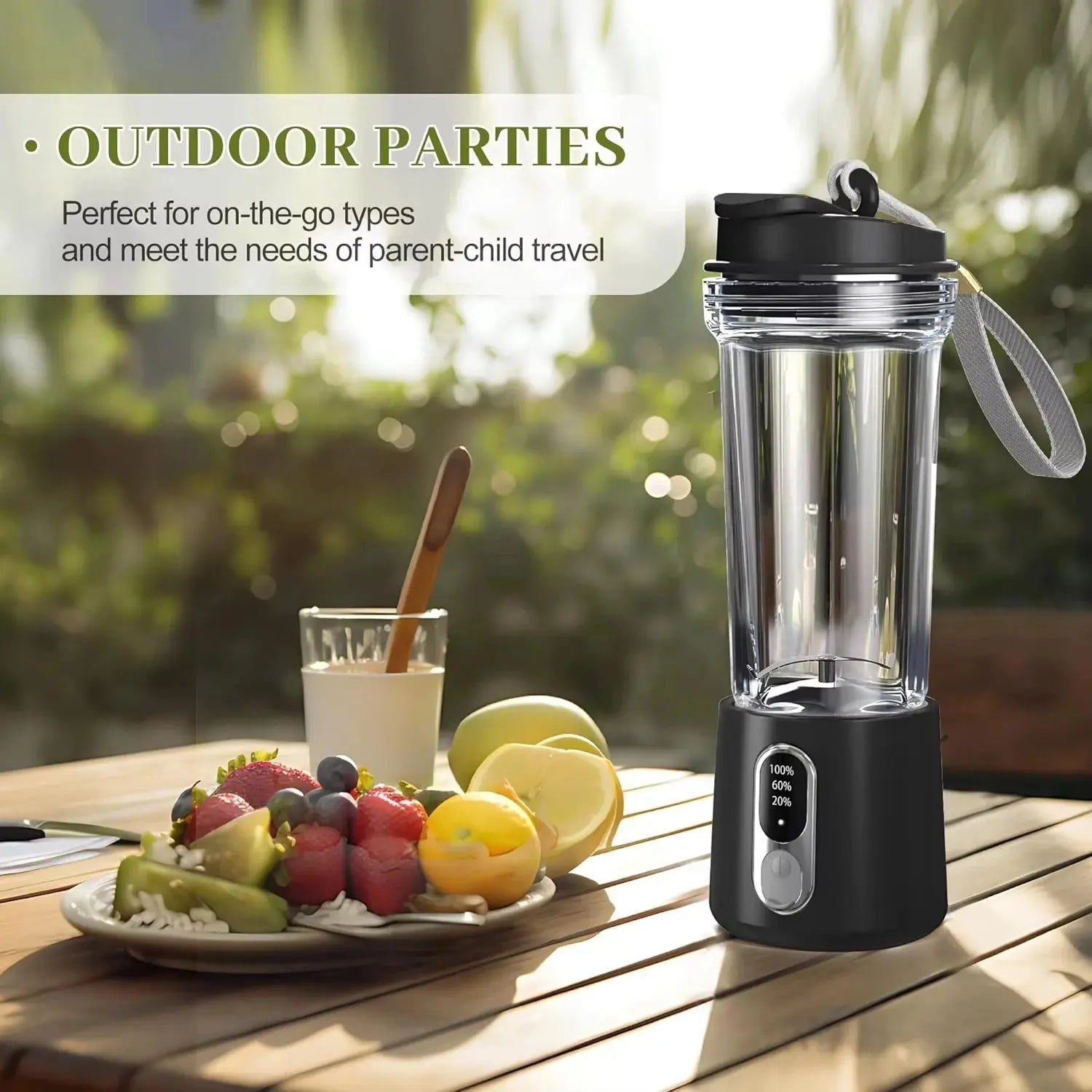 2025 Portable Multifunctional High-Power Juicer with Strong Motor and 4000mAh Battery for Indoor and Outdoor Use