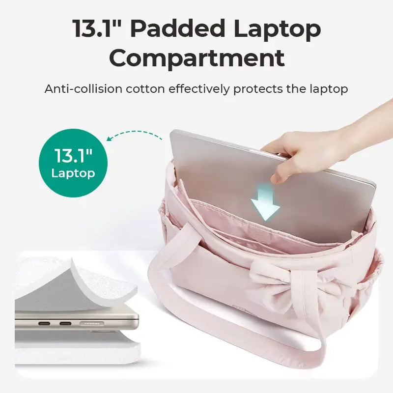 Women's Padded Tote Bag - Large Capacity Travel Handbag for Daily Commute