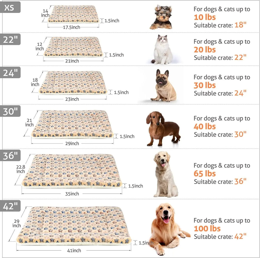 Ultra Soft Dog Crate Pad - Reversible Fleece Kennel Liner and Washable Mat with Star Print for Dogs and Cats, 21 x 12 Inches, Brown